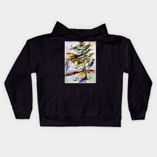 Birch Tree in the Wind Kids Hoodie